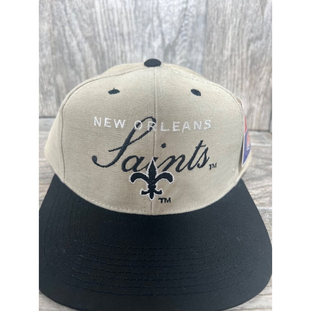 Vintage 90's New Orleans Script Drew Pearson Team NFL Strapback Hat NWT - Picture 2 of 7